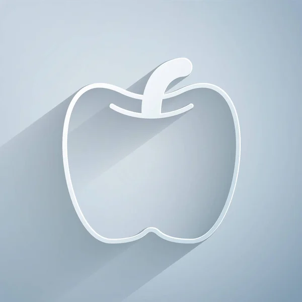 Corte Papel Icono Apple Aislado Sobre Fondo Gris Exceso Peso — Vector de stock