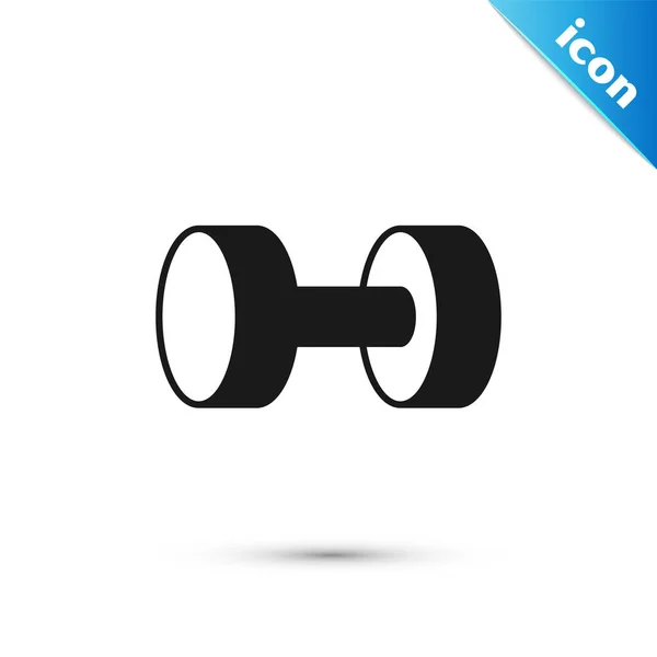 Ref Grey Dumbbell Icon Isolated White Background Икона Поднятия Мышц — стоковый вектор