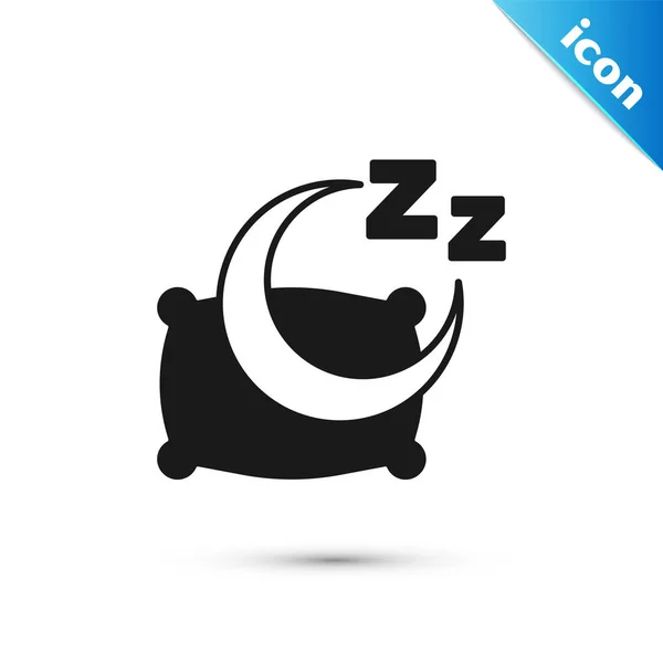 Grey Time Sleep Icon Isolado Fundo Branco Zonas Sonolentas Estilo —  Vetores de Stock