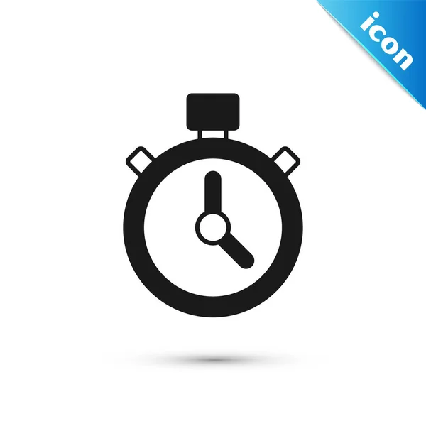 Grijze Stopwatch Pictogram Geïsoleerd Witte Achtergrond Tijdklok Teken Chronometerteken Vector — Stockvector