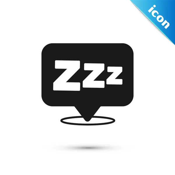 Icona Grey Sleepy Isolata Sfondo Bianco Sonnolento Zzz Nero Parlare — Vettoriale Stock