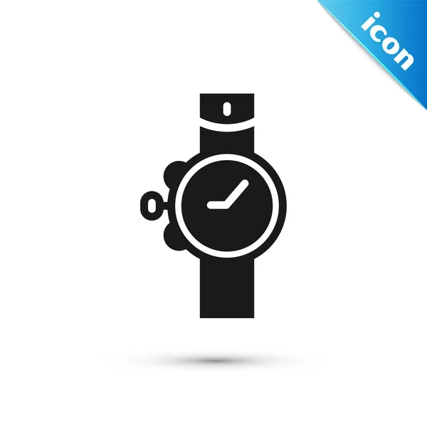 Reloj Muñeca Gris Icono Aislado Sobre Fondo Blanco Icono Del — Vector de stock