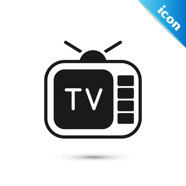 Icono Gris Retro Aislado Sobre Fondo Blanco Señal Televisión Vector — Vector de stock