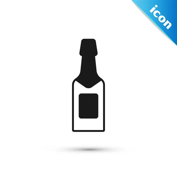 Grijze Champagne Fles Pictogram Geïsoleerd Witte Achtergrond Vector — Stockvector