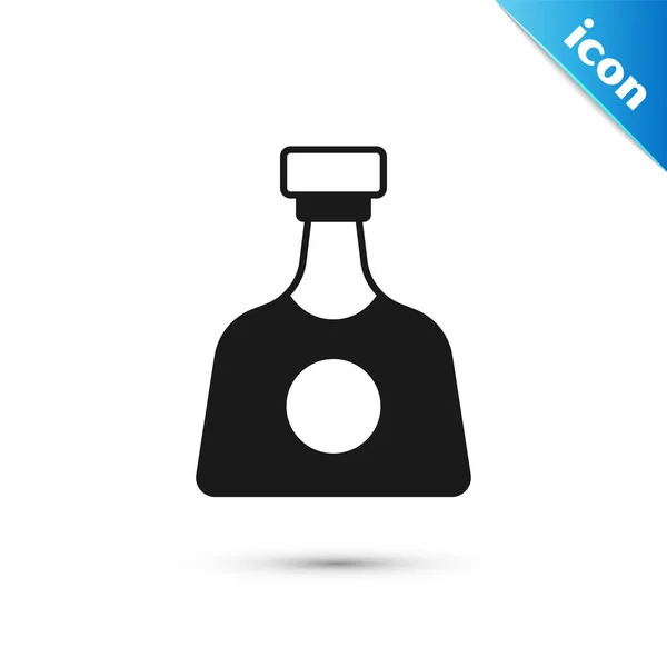 Icono Gris Botella Tequila Aislado Sobre Fondo Blanco Bebida Alcohol — Vector de stock