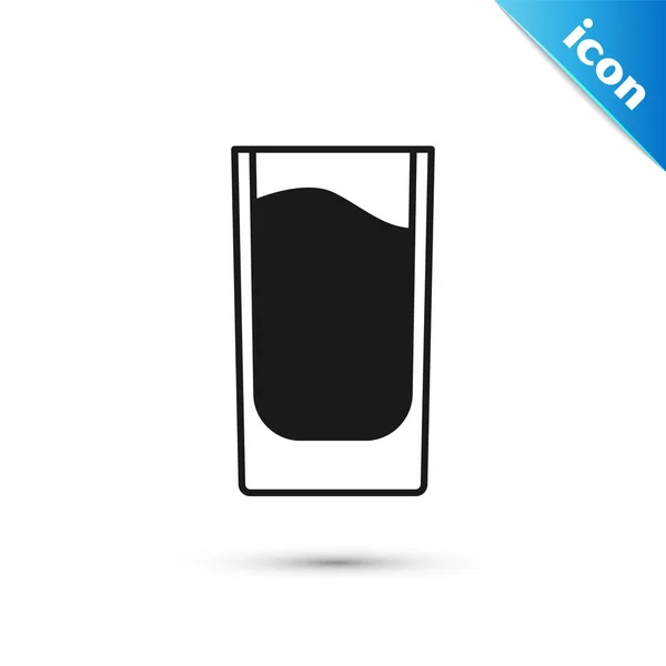 Grey Shot Glas Pictogram Geïsoleerd Witte Achtergrond Vector — Stockvector