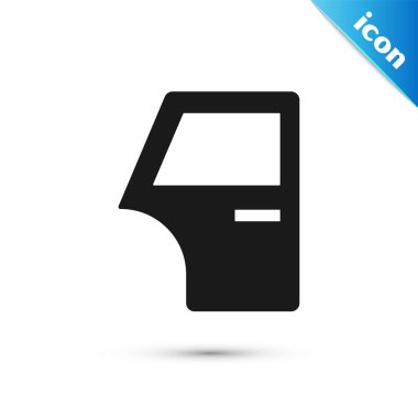 Gri araba kapısı simgesi beyaz arkaplanda izole edilmiş. Vektör.