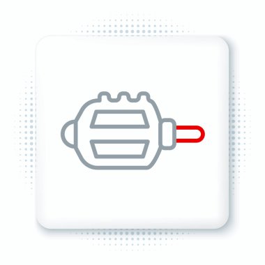 Çizgi Bisiklet pedalı simgesi beyaz arkaplanda izole edildi. Renkli taslak konsepti. Vektör.