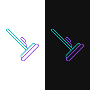 Çizgi Temizleme simgesi beyaz ve siyah arkaplanda izole edildi. Temizlik hizmeti konsepti. Renkli taslak konsepti. Vektör.