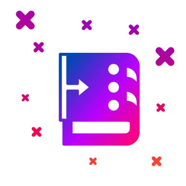 Renk Ses Karıştırıcı simgesi beyaz arkaplanda izole edildi. DJ ekipman kaydırma düğmeleri. Konsol karıştırılıyor. Kademeli rastgele dinamik şekiller. Vektör.