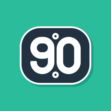 Mavi 90 'ların Retro simgesi yeşil arkaplanda izole edildi. Doksanların posteri. Vektör.