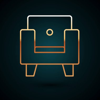 Kol koltuğu simgesi koyu mavi arkaplanda izole edilmiş. Vektör.