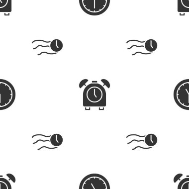 Saati, çalar saati ve zamanı kusursuz bir şablona ayarla. Vektör.