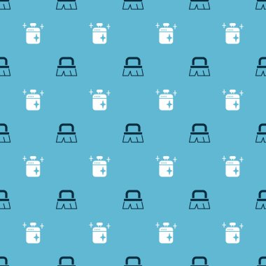 Temizlik ve temizlik tenceresi için fırçayı kusursuz desene ayarlayın. Vektör.