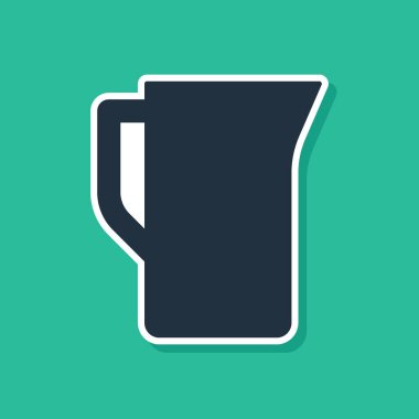 Mavi Süt sürahisi veya sürahi simgesi yeşil arka planda izole edildi. Vektör.