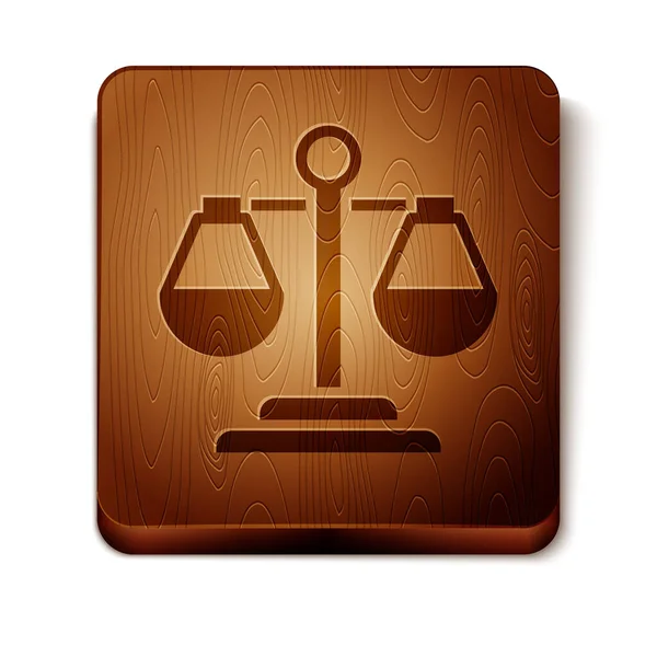 Brown Scales Justice Icon Isolated White Background Court Law Symbol — Stock Vector