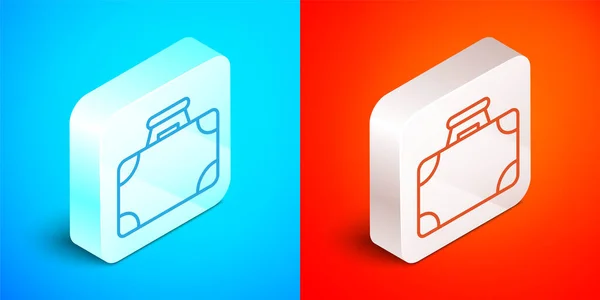 Isometric Line Briefcase Money Icon Isolated Blue Red Background Business — Stock Vector
