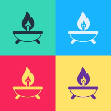 Pop Art Aroma mum simgesi renk arkaplanında izole edildi. Vektör.