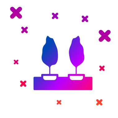 Renk Ağaçları simgesi beyaz arkaplanda izole edildi. Orman sembolü. Kademeli rastgele dinamik şekiller. Vektör.