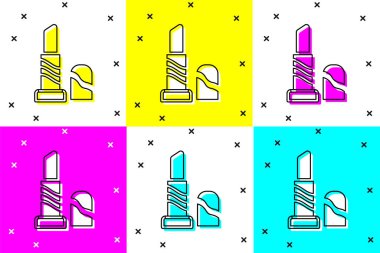 Ruj simgesini renk arkaplanında izole et. 8 Mart. Uluslararası Mutlu Kadınlar Günü. Vektör.