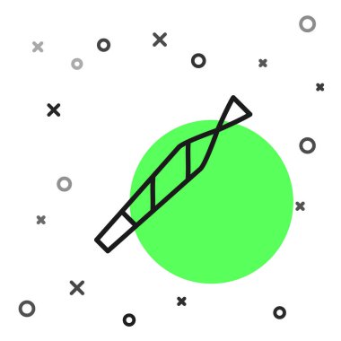 Siyah çizgi marihuana esrarı, beyaz arka planda izole edilmiş sigara ikonu. Uyuşturuculu sigara, esrar sarılmış sigara. Vektör.