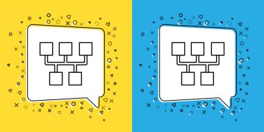 Dişli şekil değiştiren simgesini sarı ve mavi arkaplanda izole et. İletişim simgesi. Vektör.