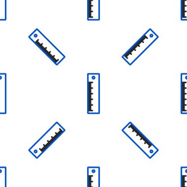 Çizgi cetvel simgesi beyaz arkaplandaki kusursuz deseni izole etti. Düz sembol. Renkli taslak konsepti. Vektör.
