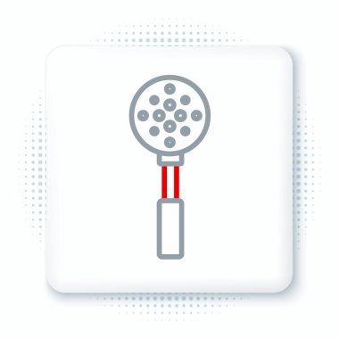 Spatula çizgisi simgesi beyaz arkaplanda izole edildi. Mutfak spatula ikonu. Barbekü spatula işareti. Barbekü ve ızgara aleti. Renkli taslak konsepti. Vektör.