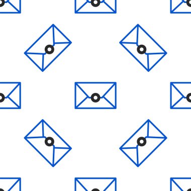 Satır Zarfı simgesi beyaz arkaplanda izole edilmiş kusursuz desen. E- posta mektup sembolü. Renkli taslak konsepti. Vektör.