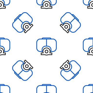 Çizgi Dalış Maskesi simgesi beyaz arkaplanda izole edilmiş kusursuz desen. Olağanüstü bir spor. Su altı ekipmanları. Renkli taslak konsepti. Vektör.