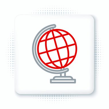 Beyaz arka planda izole edilmiş Dünya çizgisi ikonu. Renkli taslak konsepti. Vektör.