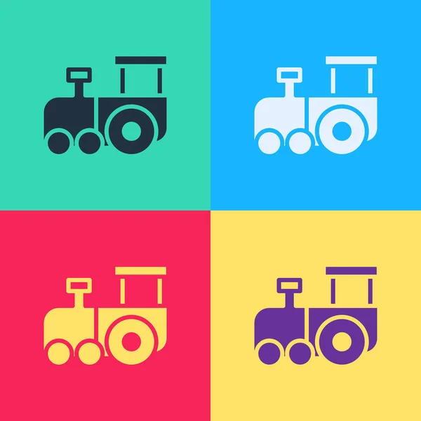 Pop Art Toy Train Icon Isolated Color Background Vector — Stock Vector