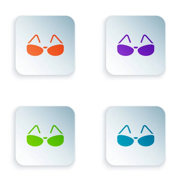 Ikona Barevné Brýle Izolované Bílém Pozadí Symbol Brýlového Rámu Nastavit — Stockový vektor