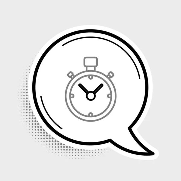 Line Stopwatch Icon Isolated Grey Background Time Timer Sign Chronometer — Stock Vector