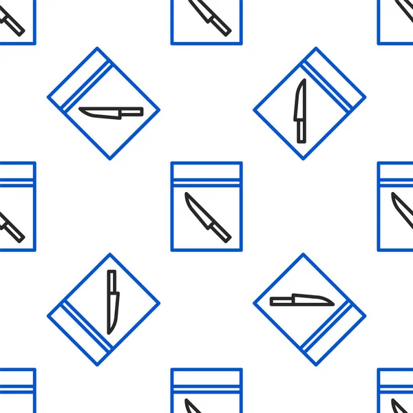 Line Evidence Tasche Und Messer Symbol Isoliert Nahtlose Muster Auf — Stockvektor