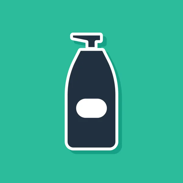 Blaue Flasche Flüssige Antibakterielle Seife Mit Spendersymbol Auf Grünem Hintergrund — Stockvektor