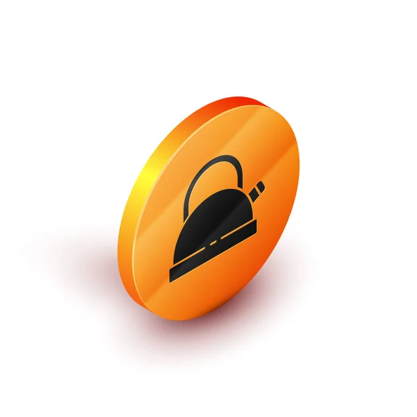 Isometric Kettle Handle Icon Isolated White Background Teapot Icon Orange — Stock Vector