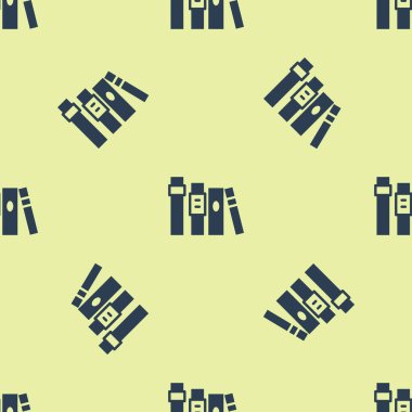 Mavi Kitap simgesi sarı arka planda kusursuz deseni izole etti. Vektör.