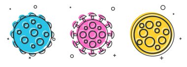 Virüs, Virüs ve Virüs simgesini ayarla. Vektör.