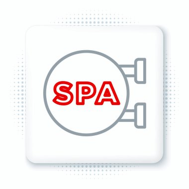 Hat Spa salonu simgesi beyaz arkaplanda izole edildi. Güzellik salonu, masaj, kozmetik. Spa tedavisi ve kozmetoloji. Renkli taslak konsepti. Vektör.