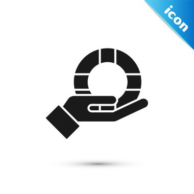 Gri Lifebuoy 'un el simgesi beyaz arkaplanda izole edildi. Can simidi sembolü. Vektör.