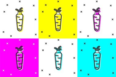 Havuç simgesini renk arkaplanında izole et. Vektör.