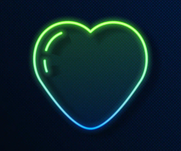 Glowing Neon Line Heart Icon Isolated Blue Background Romantic Symbol — Stock Vector