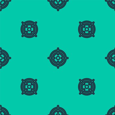 Mavi çizgi hedef finansal hedef konsept ikonu yeşil arka planda kusursuz desen izole etti. Sembolik hedeflere ulaşım, başarı. Vektör.