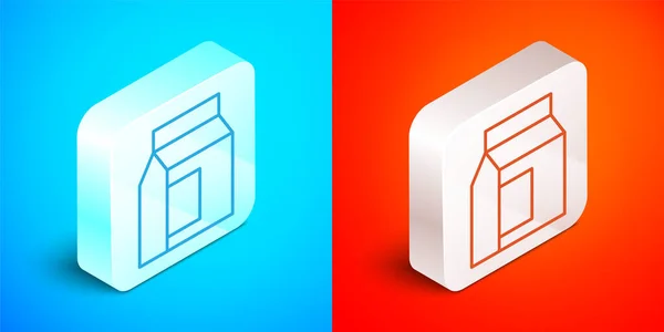 Línea Isométrica Paquete Papel Para Icono Leche Aislado Sobre Fondo — Vector de stock