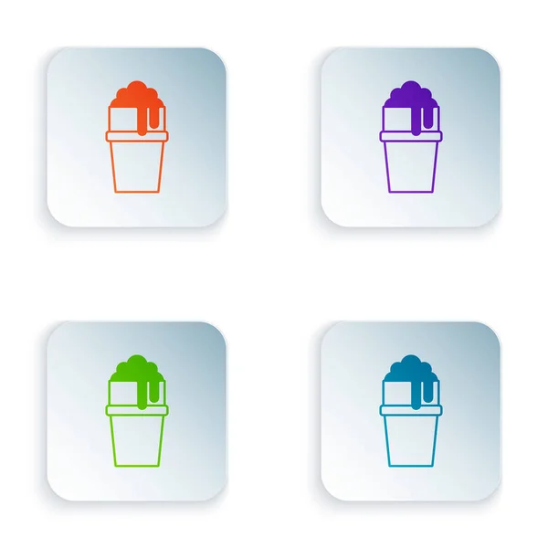 Color Glass Beer Icon Isolated White Background Set Colorful Icons — Stock Vector
