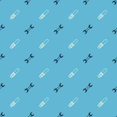 Anahtarı ve elektrikli testereyi kusursuz desene ayarlayın. Vektör.