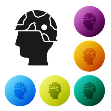 Siyah Ordu askeri simgesi beyaz arka planda izole edildi. Simgeleri renk daire düğmelerine ayarla. Vektör.