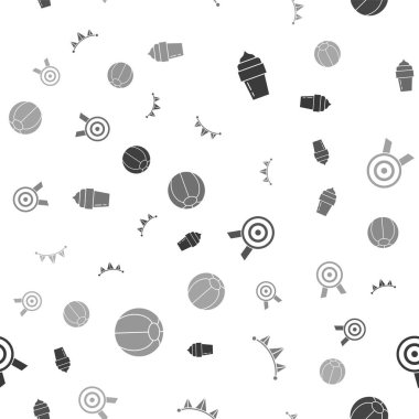 Dondurmayı hazırla, bayraklı karnaval çelengi, hedefle ve plaj topunu kusursuz yap. Vektör