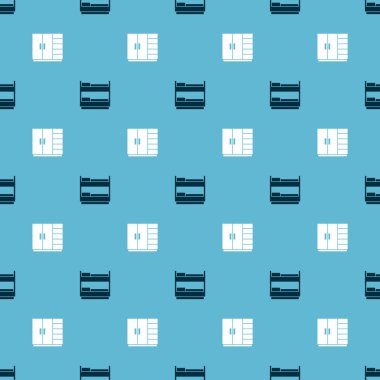 Ranza yatağı ve gardırobu kusursuz düzende ayarla. Vektör